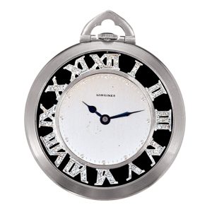 Swiss platinum Art Deco diamond-set watch Circa 1930