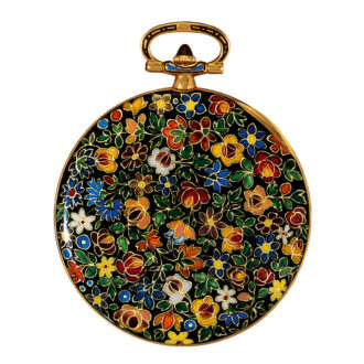 Swiss gold and champlevé enamel dress watch Circa 1920