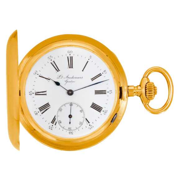 Swiss 14k yellow gold keyless pocket watch Circa 1895