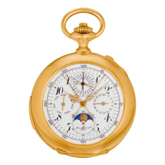 Swiss 18k yellow gold complicated pocket watch Circa 1905