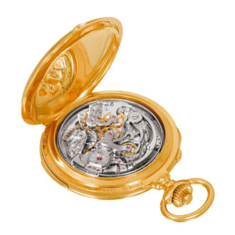 Swiss 18k yellow gold complicated pocket watch Circa 1905