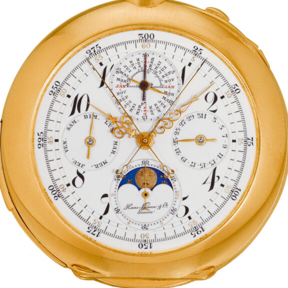 Swiss 18k yellow gold complicated pocket watch Circa 1905 Swiss 18k yellow gold complicated pocket watch Circa 1905