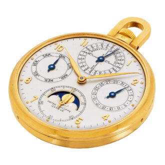 Swiss 18k yellow gold astronomical dress watch Circa 1949