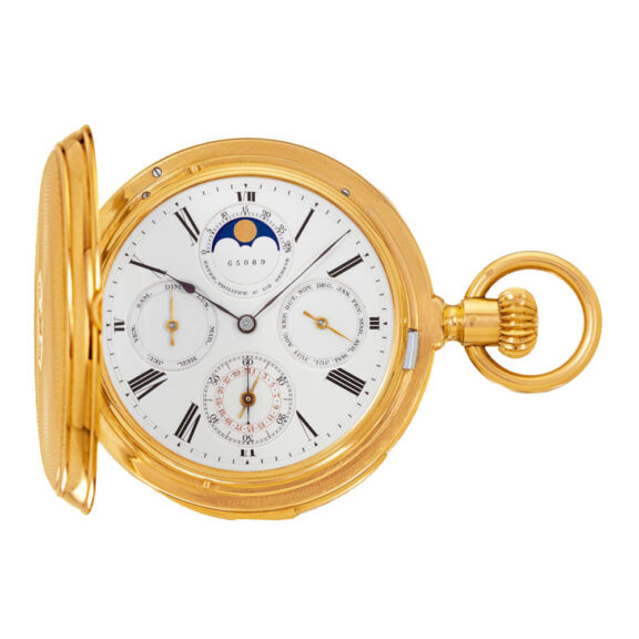 Swiss gold hunting cased complicated lever watch Circa 1890