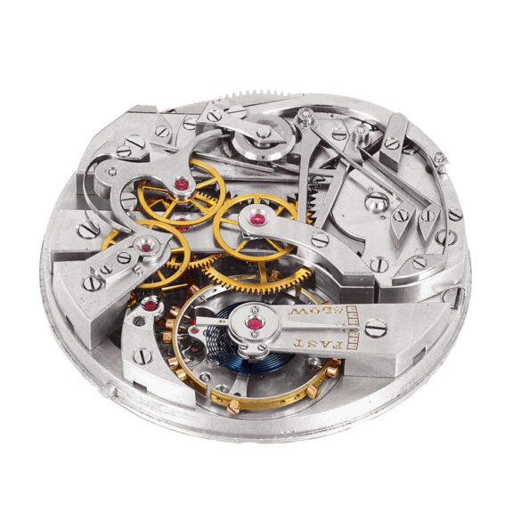 Swiss gold keyless pocket watch with chronograph Circa 1883 Swiss gold keyless pocket watch with chronograph Circa 1883