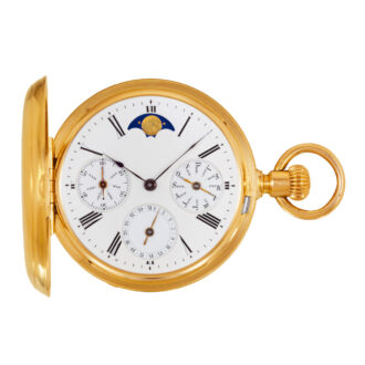 Swiss 18k gold astronomic huntig cased watch Circa 1868