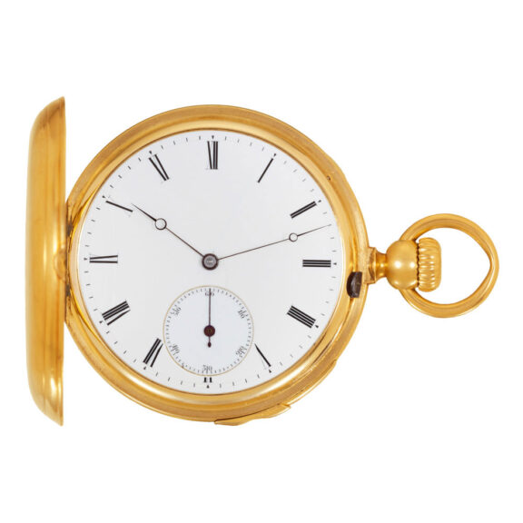 Swiss 18 Carat gold keyless quarter repeating watch Circa 1864