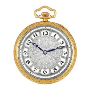 Swiss white and yellow gold watch with unusual dial Circa 1920
