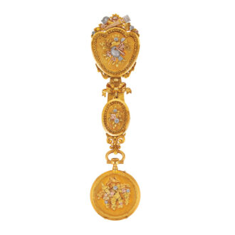 French varicoloured gold ladies' pendant watch Circa 1880