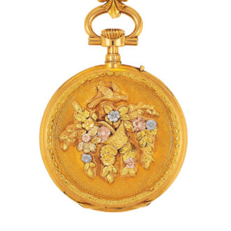 French varicoloured gold ladies' pendant watch Circa 1880