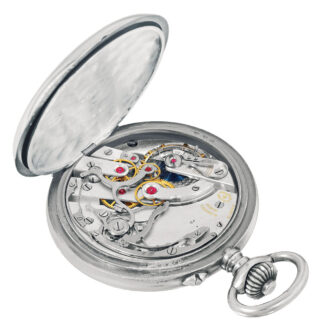 Swiss silver keyless pocket watch with chronograph Circa 1918