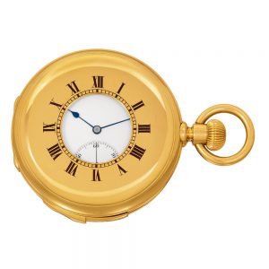 Swiss 18K gold minute repeating keyless lever watch Circa 1900