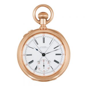 Swiss 18K gold lever split seconds chronograph Circa 1888