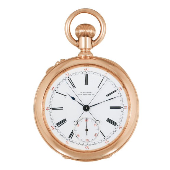 Swiss 18K gold lever split seconds chronograph Circa 1888