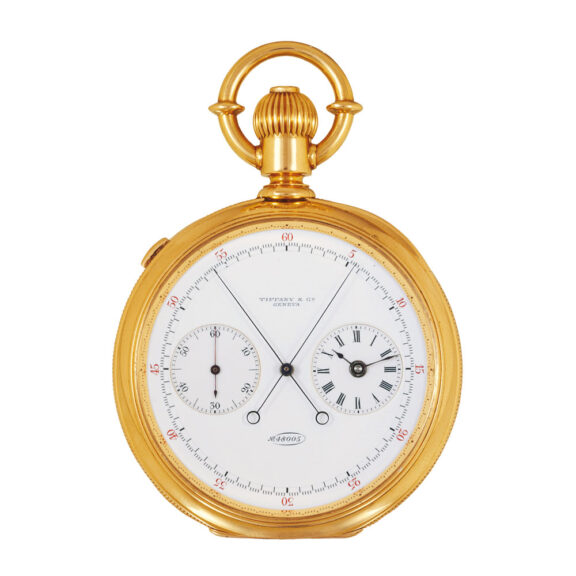 Swiss gold keyless watch with regulator dial Circa 1880