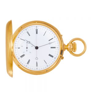 Unusual Swiss 18k yellow gold lever pocket watch Circa 1880