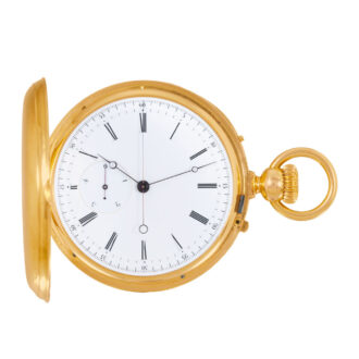 Unusual Swiss 18k yellow gold lever pocket watch Circa 1880
