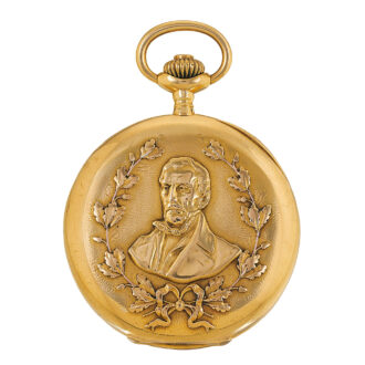 Swiss 18k gold half hunting cased keyless watch Circa 1911