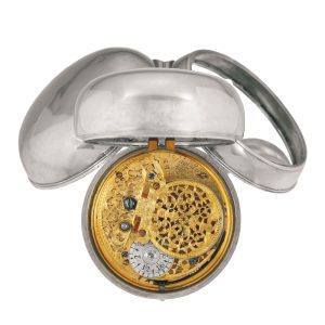 English silver pair cased watch with silver dial Circa 1710