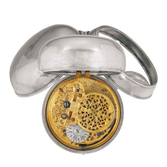 English silver pair cased watch with silver dial Circa 1710 English silver pair cased watch with silver dial Circa 1710