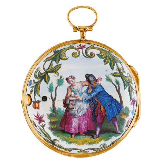French 18k gold watch with double date calendar Circa 1760