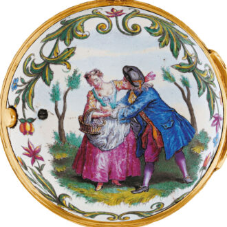 French 18k gold watch with double date calendar Circa 1760