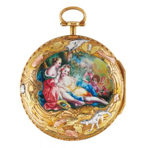 French varicoloured gold and enamel verge watch Circa 1750
