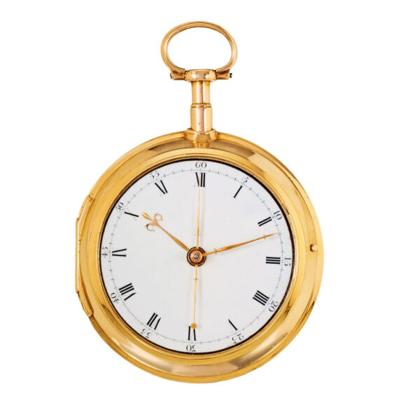 English gold cylinder watch with center seconds Circa 1780