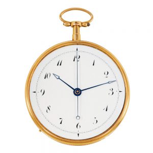Swiss 18k gold musical watch with center seconds Circa 1820