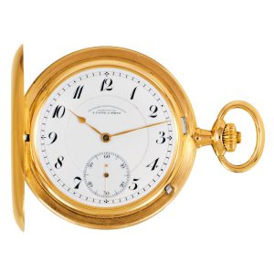 German 14k pink gold hunting cased dress watch Circa 1920