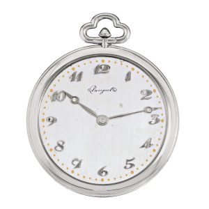 French 18 carat white gold keyless dress watch Circa 1920