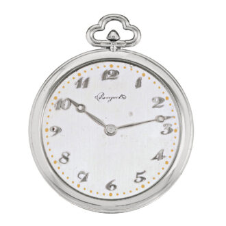 French 18 carat white gold keyless dress watch Circa 1920