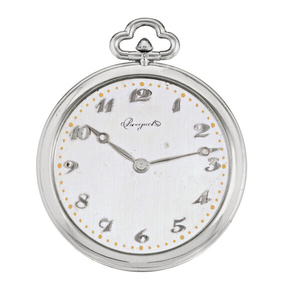 French 18 carat white gold keyless dress watch Circa 1920