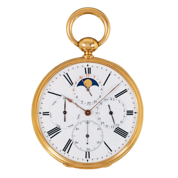Rare Swiss 18k gold astronomical pocket watch Circa 1870