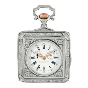 Swiss silver self-winding square pocket watch Circa 1880