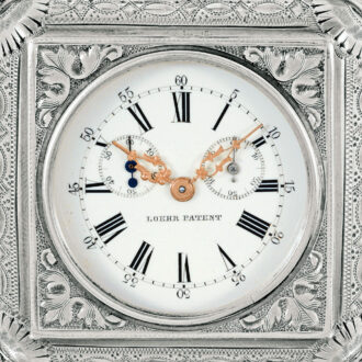 Swiss silver self-winding square pocket watch Circa 1880