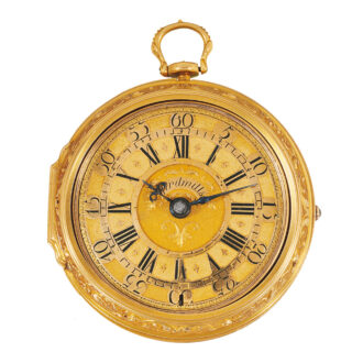 English 22k gold pair cased repoussé verge watch Circa 1729