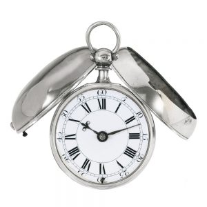 English silver pair-cased verge pocket watch Circa 1705