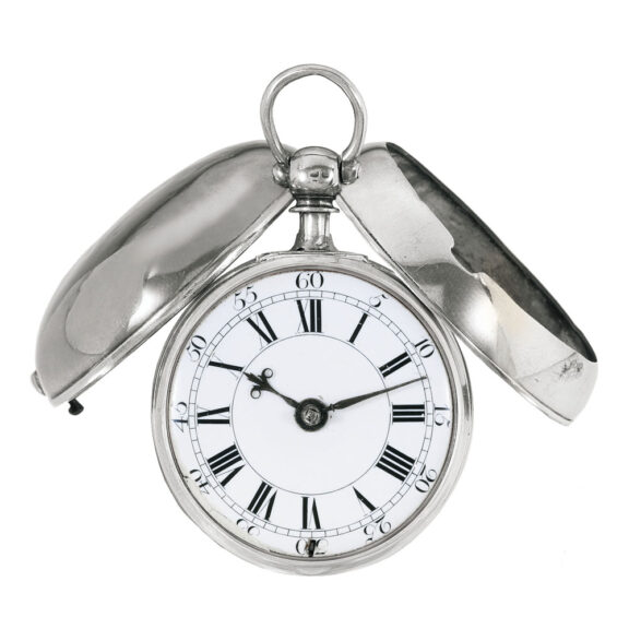 English silver pair-cased verge pocket watch Circa 1705 English silver pair-cased verge pocket watch Circa 1705