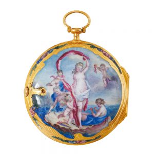 French 20k gold watch with outer protecting case Circa 1750