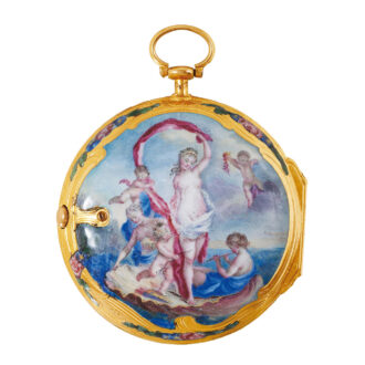 French 20k gold watch with outer protecting case Circa 1750