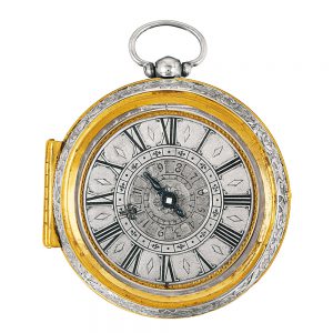 Italian silver, brass single-handed Oignon watch Circa 1700