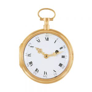Austrian gilt, brass watch with boxwood movement Circa 1790