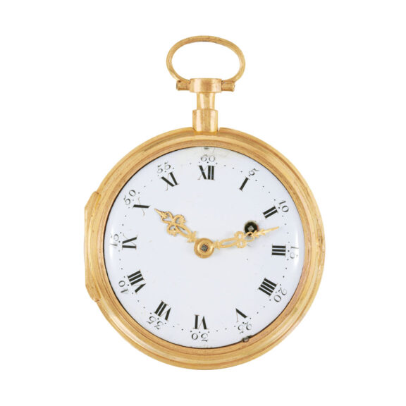 Austrian gilt, brass watch with boxwood movement Circa 1790
