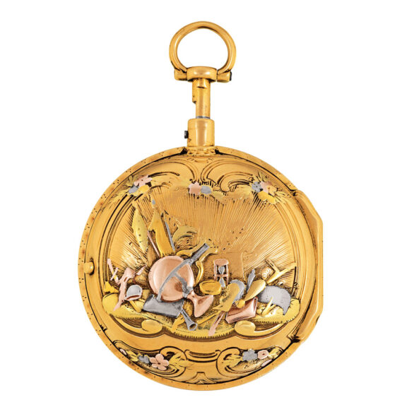 French vari coloured gold quarter repeating watch Circa 1750