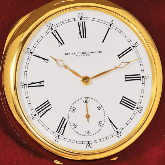 Swiss 18 carat gold keyless lever pocket watch Circa 1990 Swiss 18 carat gold keyless lever pocket watch Circa 1990