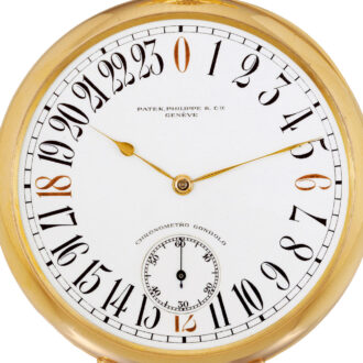 Swiss gold Chronometro Gondolo with 24-hour dial Circa 1909