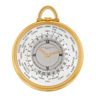 Swiss gold Art Deco World Time lever dress watch Circa 1936