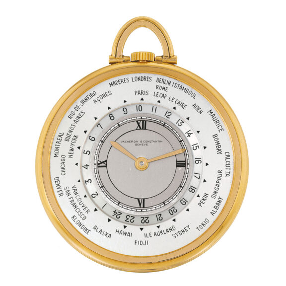Swiss gold Art Deco World Time lever dress watch Circa 1936