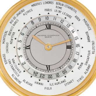 Swiss gold Art Deco World Time lever dress watch Circa 1936